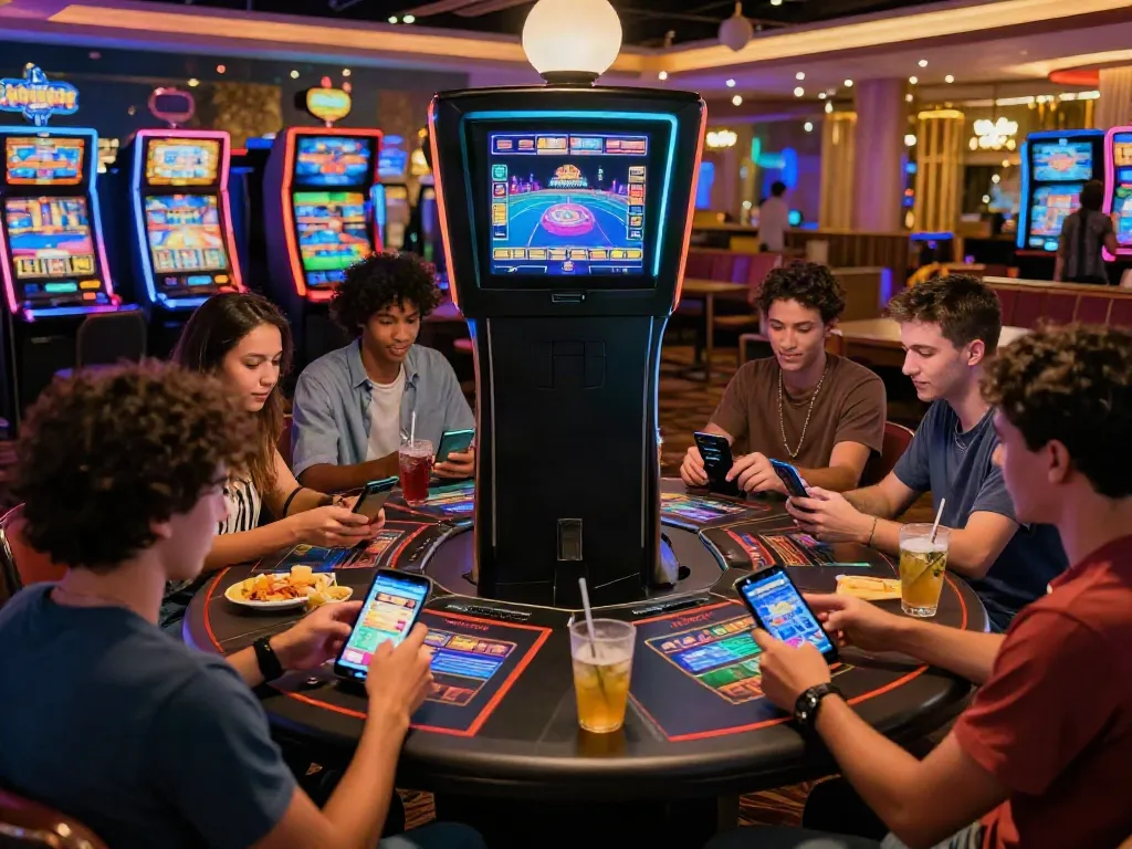 Exciting gathering at casinos not on gamstop with friends enjoying online gaming.