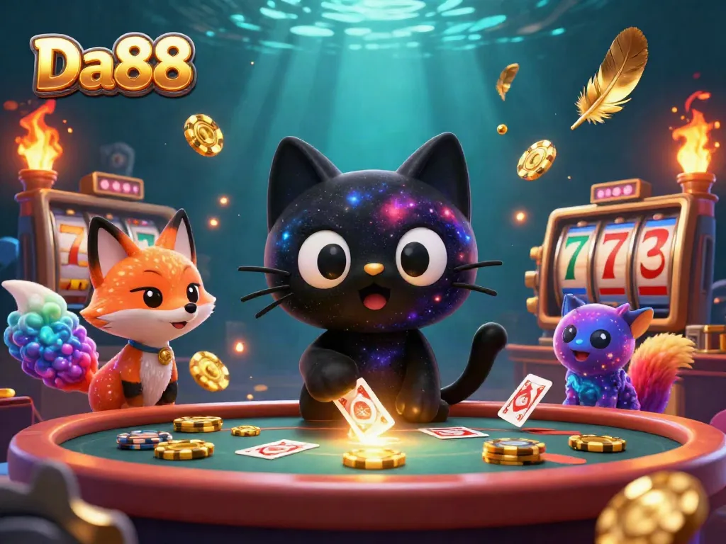 Place bets and enjoy the exciting gameplay at Da88, featuring colorful characters and dynamic casino elements.