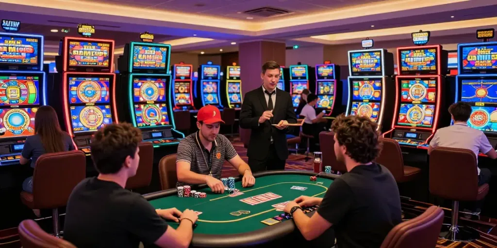 Engaging scene of players enjoying casinos not on gamstop with vibrant gaming options and lively atmosphere.