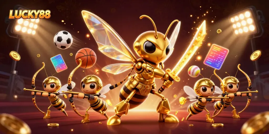 Experience thrilling gameplay at LUCKY88 with dynamic sports-themed visuals and engaging characters.