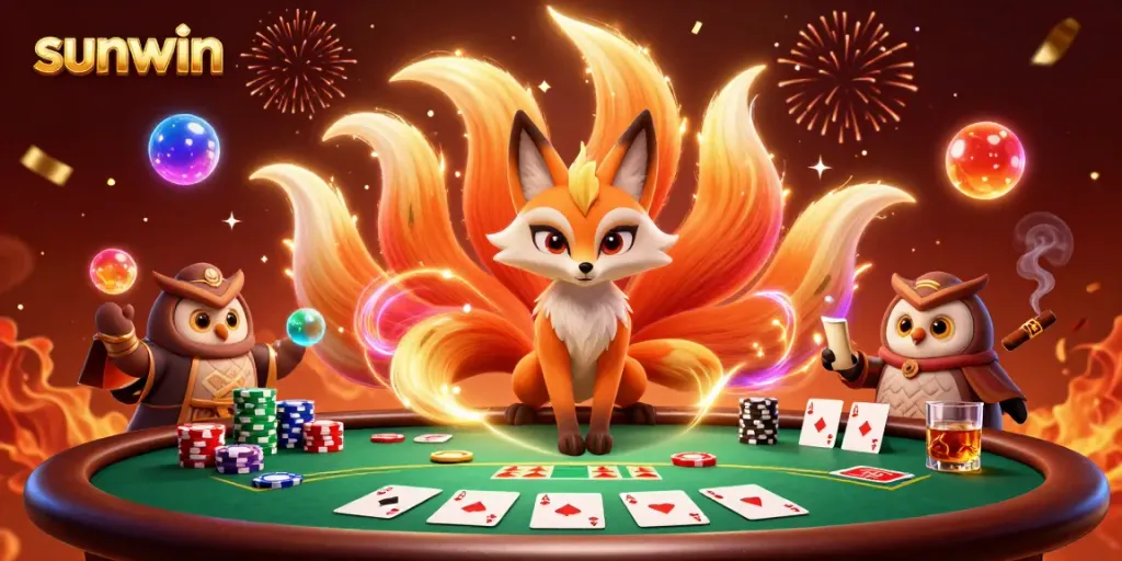 Experience thrilling gameplay with sunwin amidst vibrant casino elements and celebrating spirits.