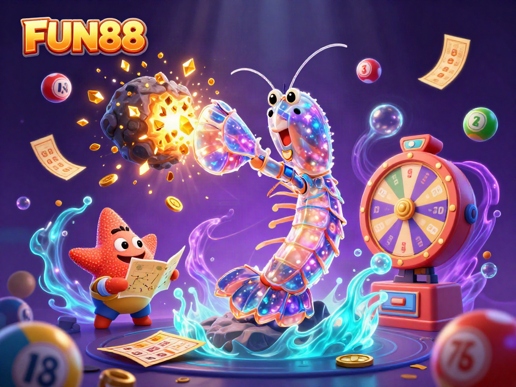 Experience the excitement of FUN88 with galactic characters and vibrant casino elements