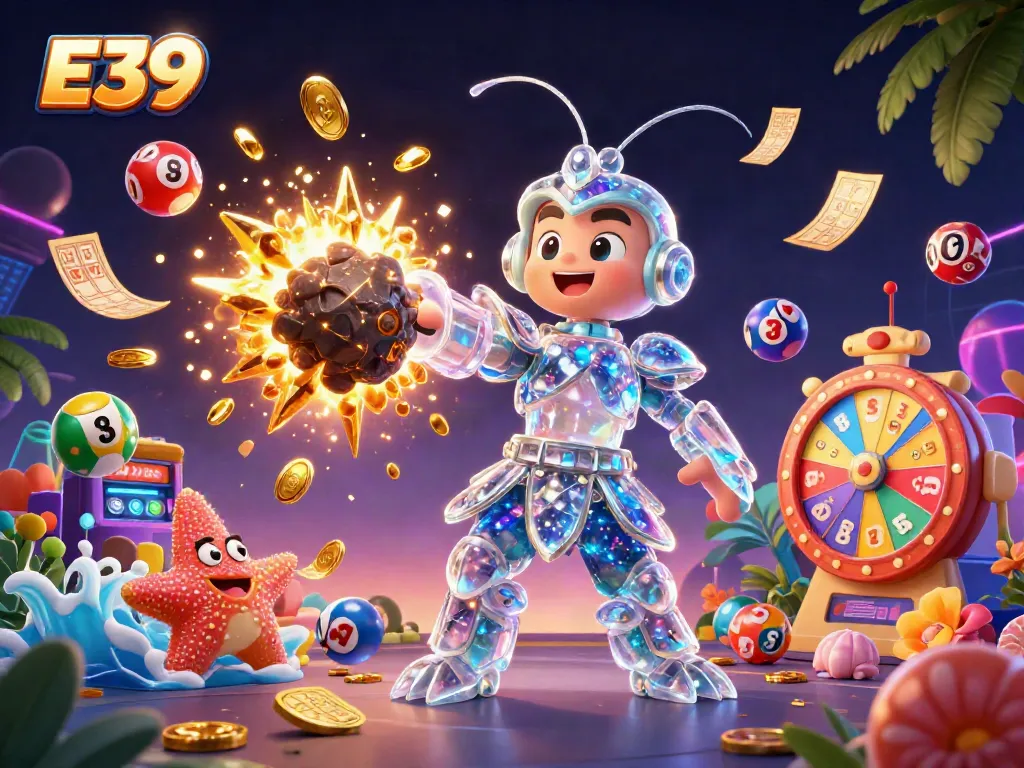 Experience thrilling gameplay with E39's new cosmic casino, featuring vibrant lottery elements and galactic characters.