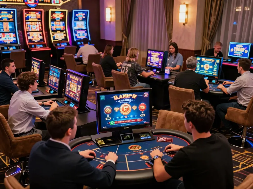 Engaging casino gaming scene featuring players enjoying casinos not on gamstop with vibrant decor and high-end gaming.
