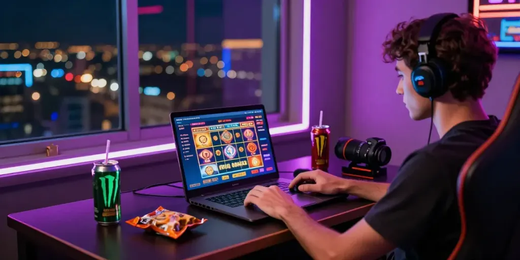 Engaging online gaming setup showcasing casinos not on GamStop.