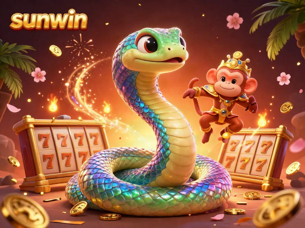 Play slots and win big with sunwin's thrilling 3D gaming experience featuring vibrant characters and lucky symbols.