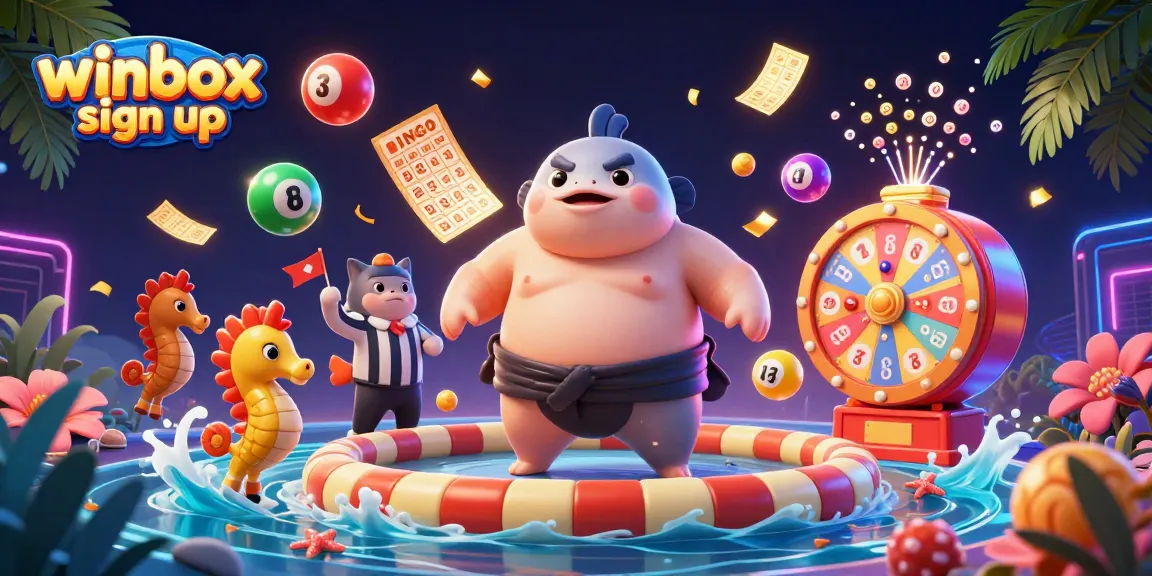 Sign up for Winbox by engaging in colorful lottery activities with vibrant underwater characters.