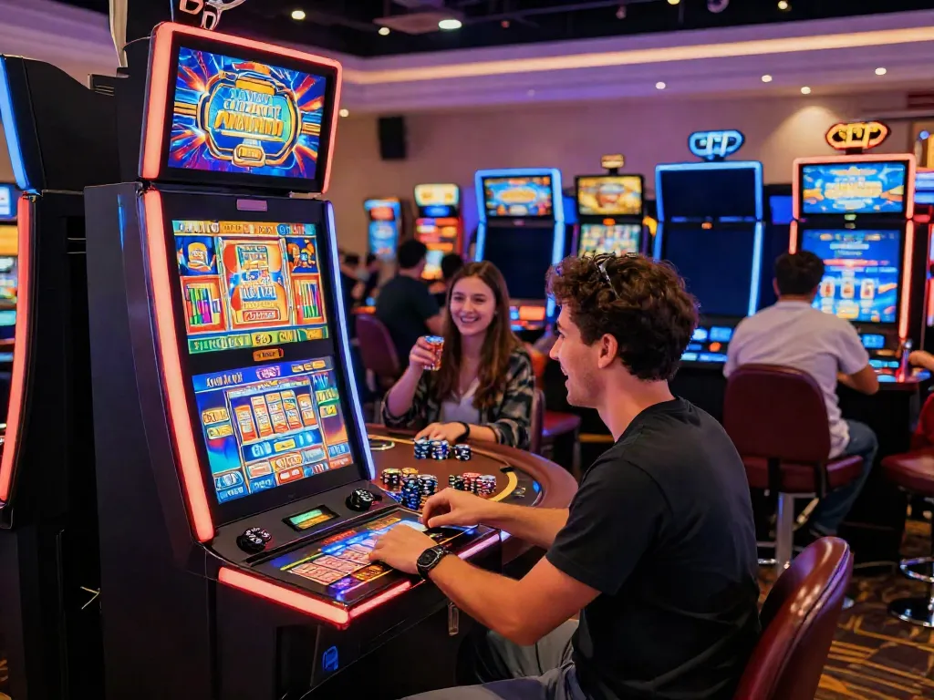 Excited player enjoying games at lively casinos not on GamStop.