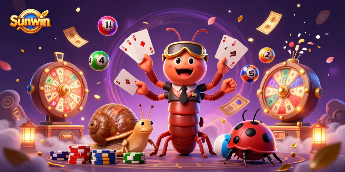 Win big with Sunwin's engaging casino experience featuring vibrant game elements and lively characters.