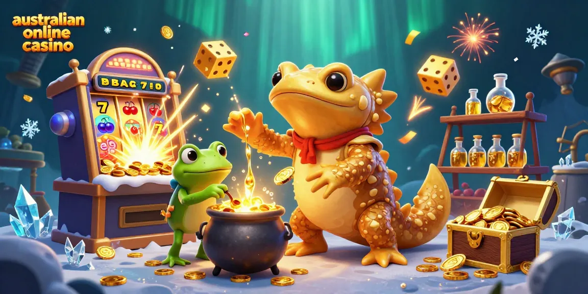Experience the vibrant world of Australian online casino with an alchemist and magical gaming elements.