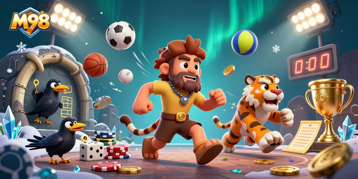 M98 delivers exciting prehistoric casino adventures with a caveman and sabertooth tiger duo.
