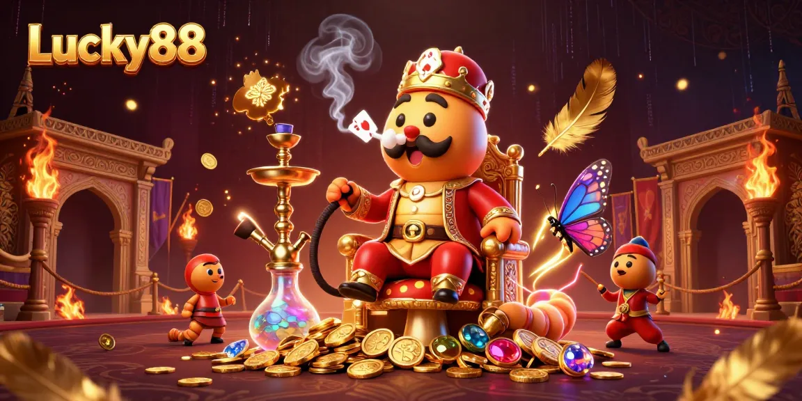 Experience Lucky88 with an exciting poker-themed scene featuring vibrant characters and dynamic casino elements.
